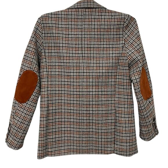 Evereve | Blazer Houndstooth Elbow Patches Neutral Button Long Sleeve Small - Picture 10 of 10